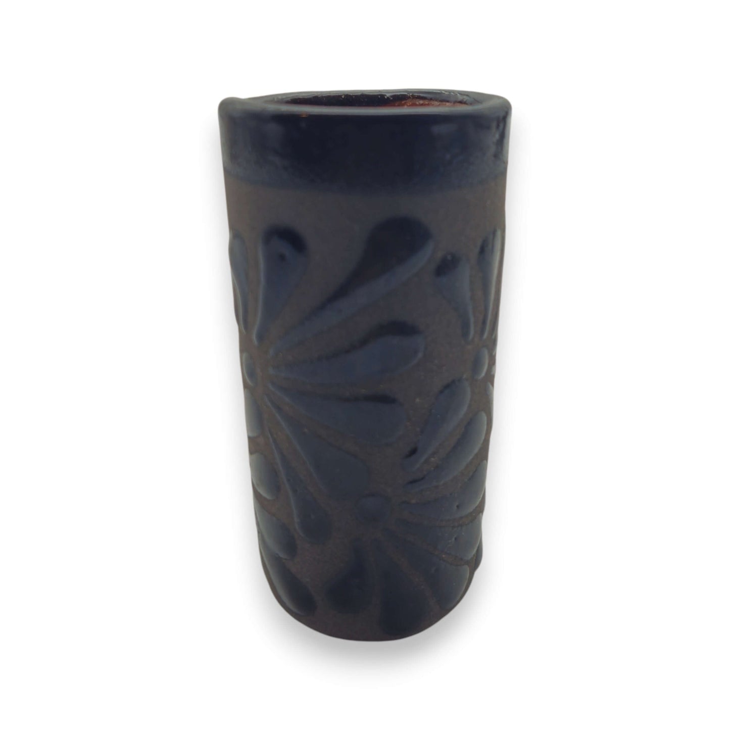 Matte Black Talavera Shot Glass | Mexican Ceramic Barware