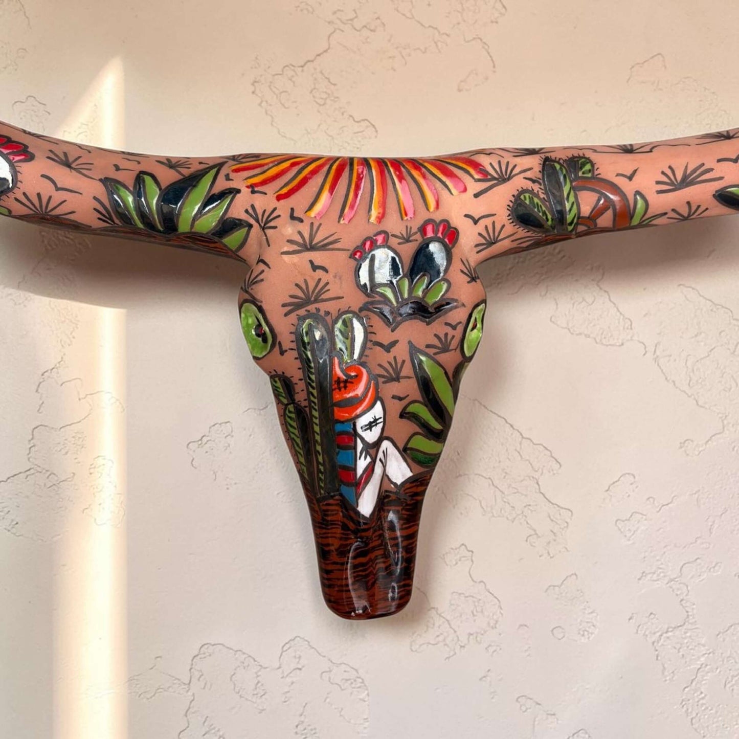 Talavera Longhorn Skull | Terracotta Desert Design