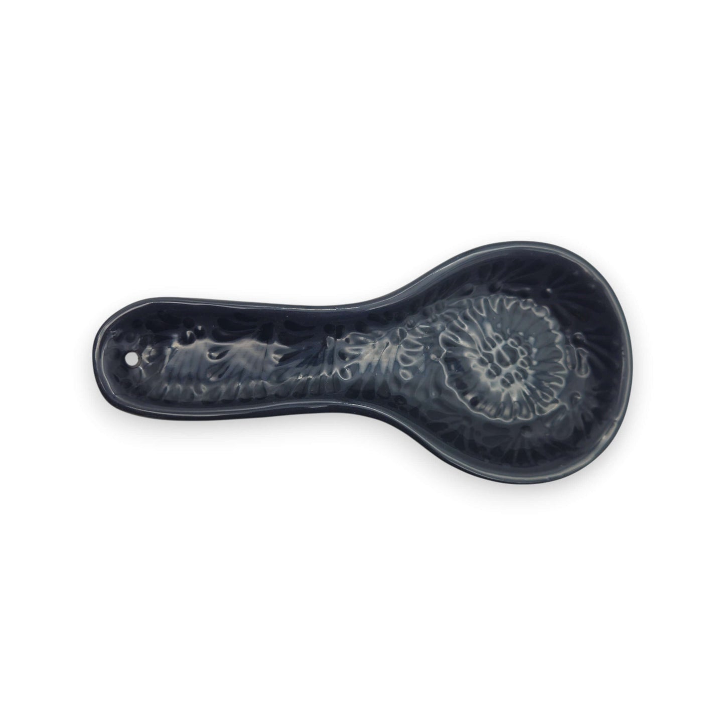 Black on Black Talavera Spoon Rest | Mexican Handmade