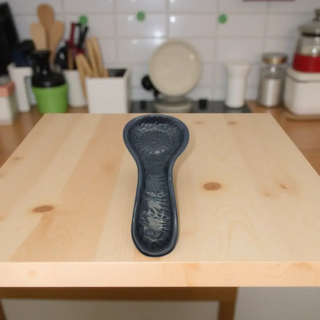 Black on Black Talavera Spoon Rest | Mexican Handmade