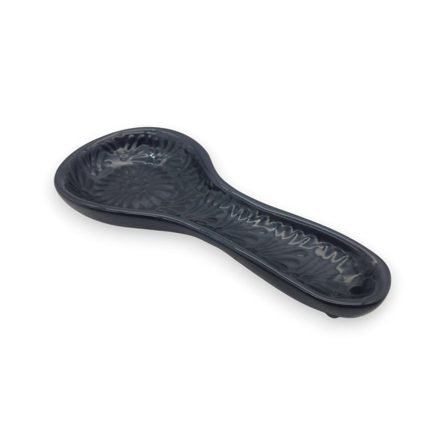Black on Black Talavera Spoon Rest | Mexican Handmade