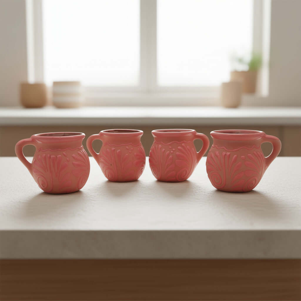 Pink Talavera Mug | Authentic Handmade Mexican Clay Jarrito