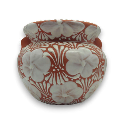 Handmade Talavera Flower Pot | Terracotta & White Design