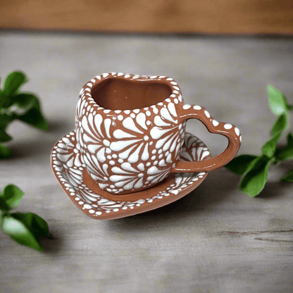 9-Piece Heart Mug & Pitcher Set | Handmade Mexican Pottery