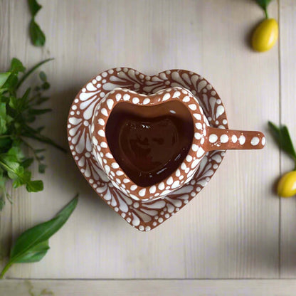 9-Piece Heart Mug & Pitcher Set | Handmade Mexican Pottery