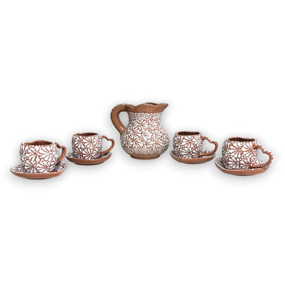 9-Piece Heart Mug & Pitcher Set | Handmade Mexican Pottery