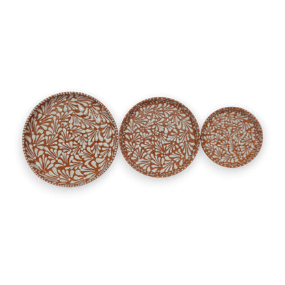 Handmade Talavera Dinnerware Set | Brown & White 4-Piece