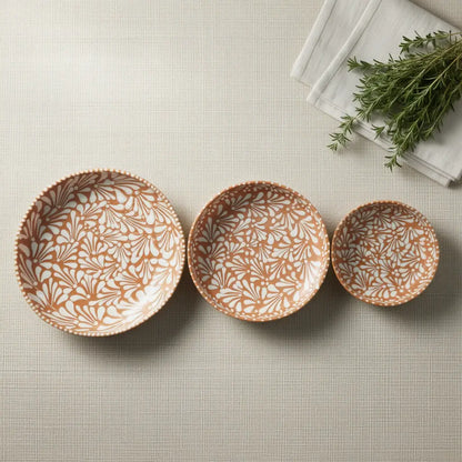 Handmade Talavera Dinnerware Set | Brown & White 4-Piece
