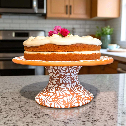 Talavera Cake Stand Set | Two-Piece Handmade Dessert Pedestal
