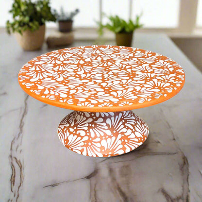 Talavera Cake Stand Set | Two-Piece Handmade Dessert Pedestal