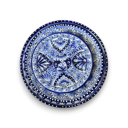 Talavera Dinnerware Set | 20-Piece Blue & White Tableware for 4