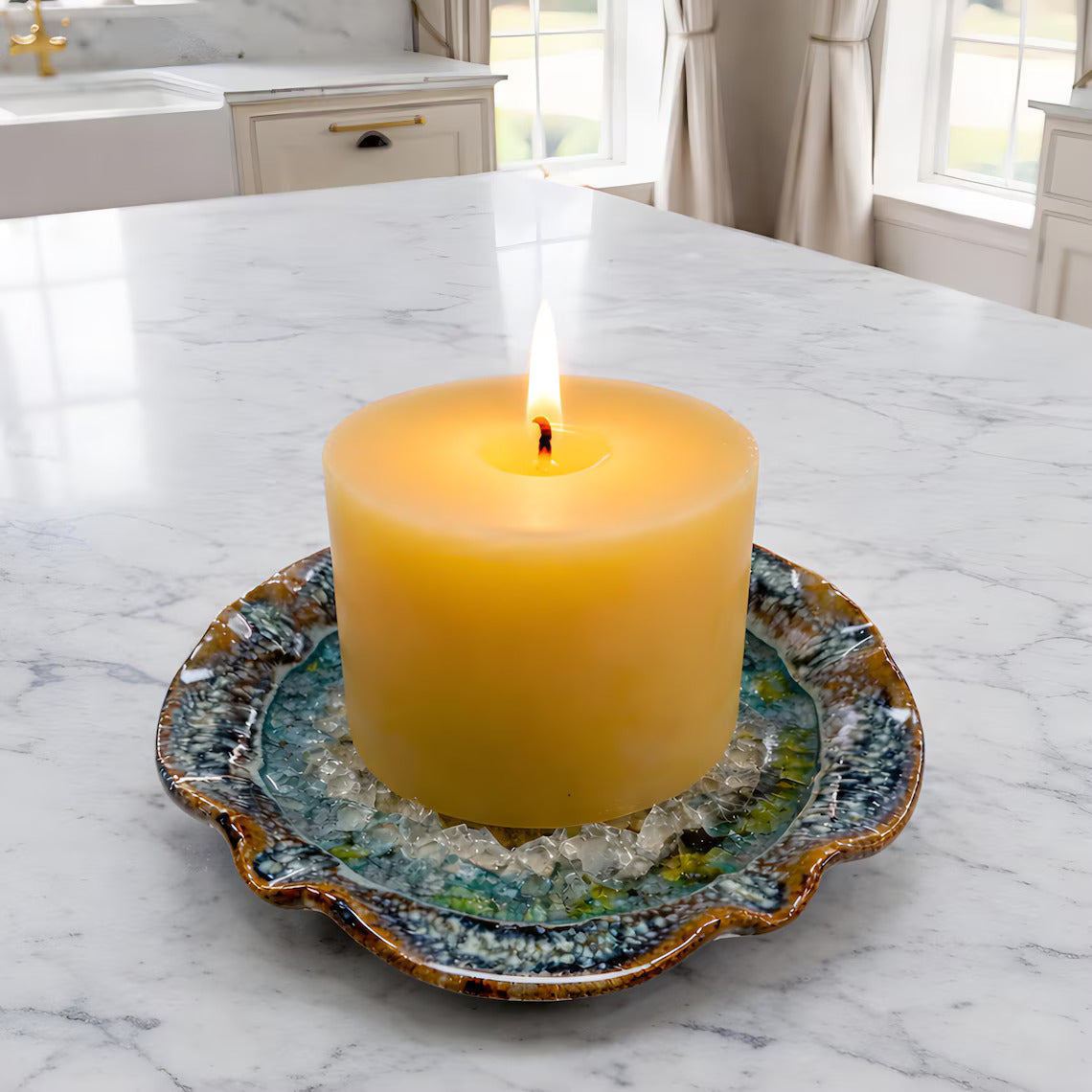 Handmade USA Ceramic Candle Holder Plates & Little Dishes Pottery