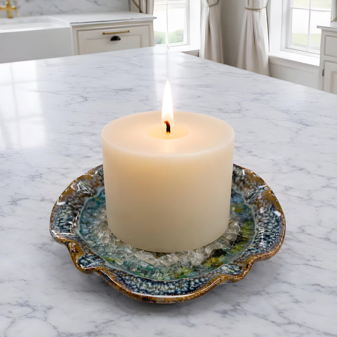Handmade USA Ceramic Candle Holder Plates & Little Dishes Pottery