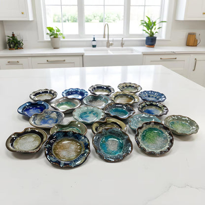 Handmade USA Ceramic Candle Holder Plates & Little Dishes Pottery