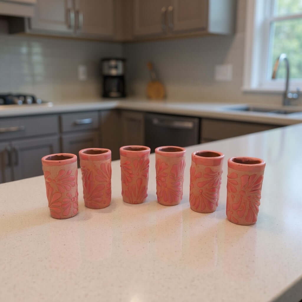 Pink & Blue Talavera Shot Glass Set | Gender Reveal Party Favors