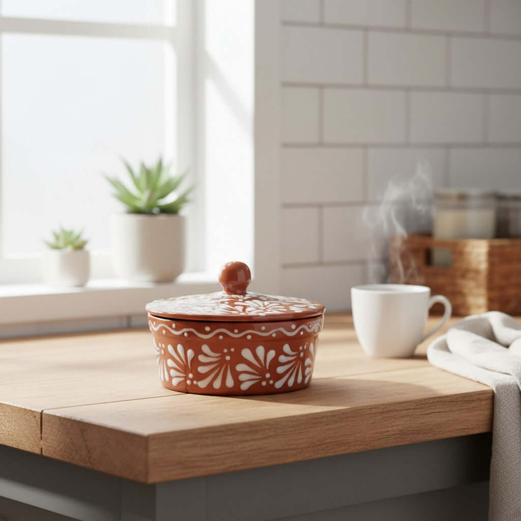 Talavera Tortilla Warmer | Glazed Terracotta Kitchenware