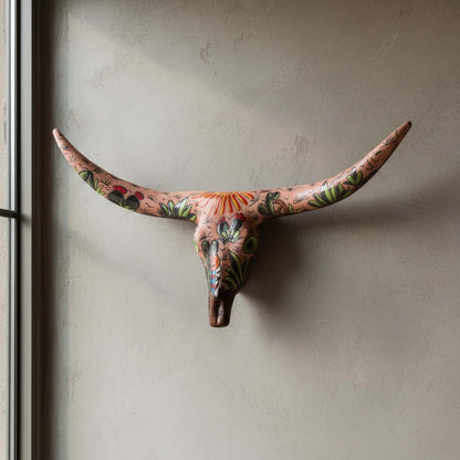 Talavera Longhorn Skull | Terracotta Desert Design
