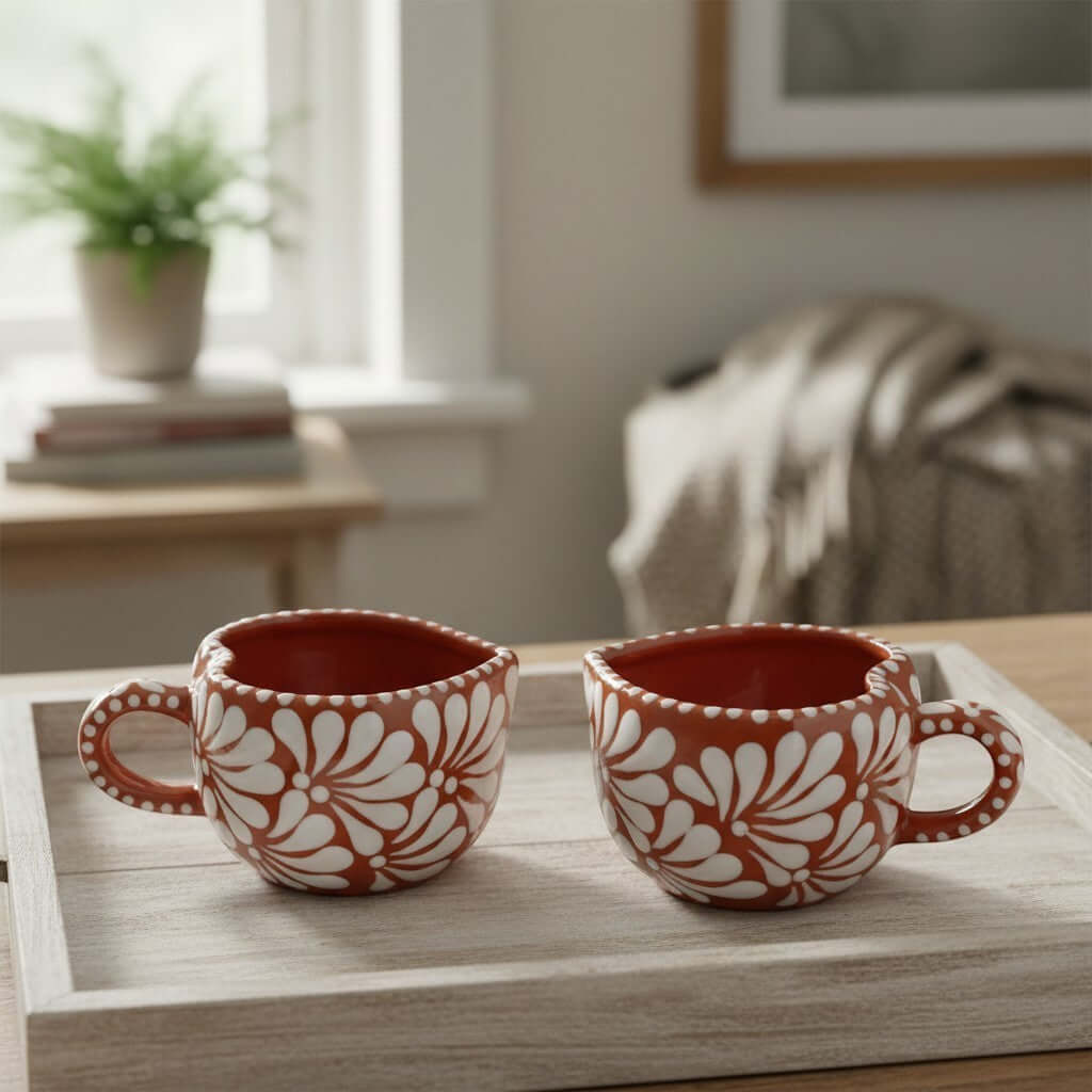 Talavera Heart Mug | Hand-Painted Mexican Coffee Cup